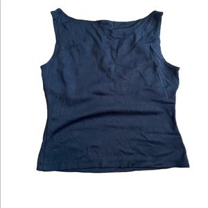 Vintage Black High Neck Tank Top